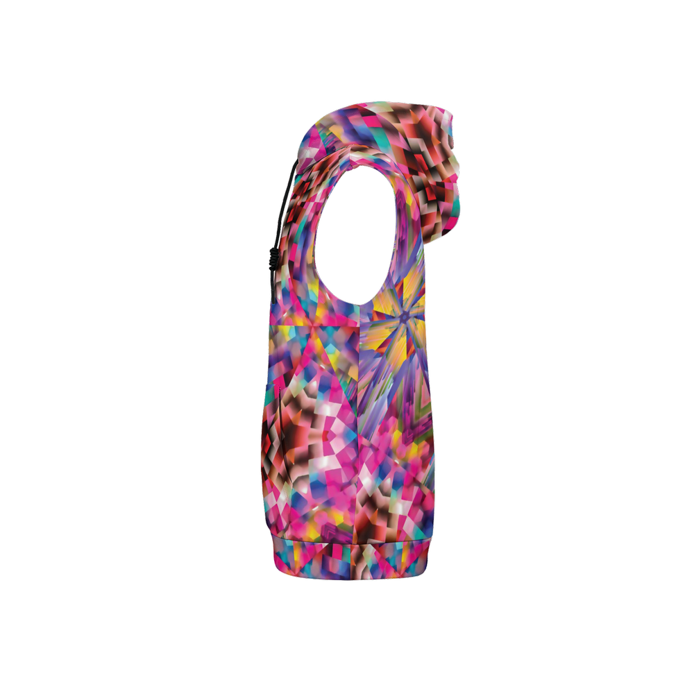 Colorful illusion Unisex Regular Fit Sleeveless Pullover Hoodie - Swagger Art Store |