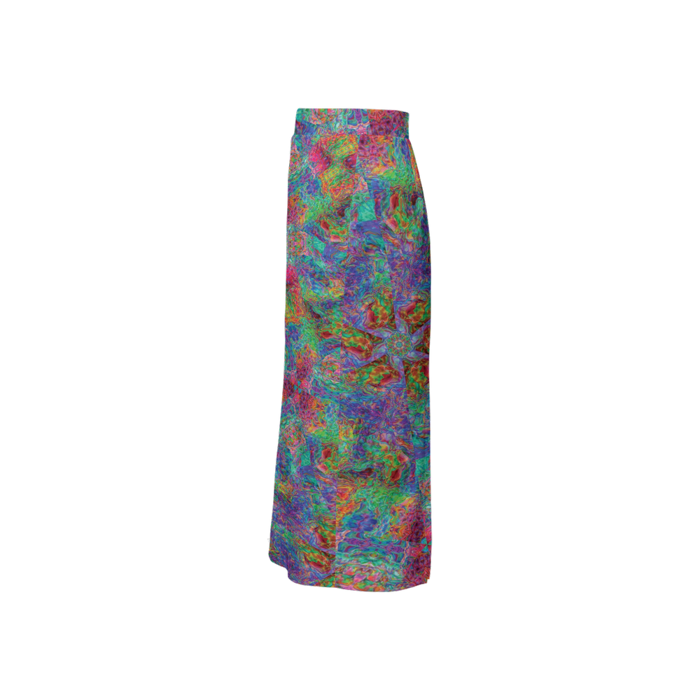 Chromatic Abstraction Women’s Back Split Pencil Skirt - Swagger Art Store |