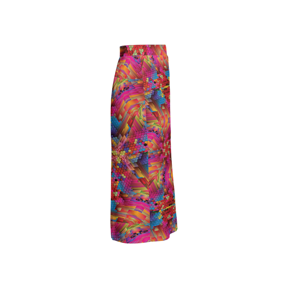 Colorful Spirals Women’s Back Split Pencil Skirt - Swagger Art Store |