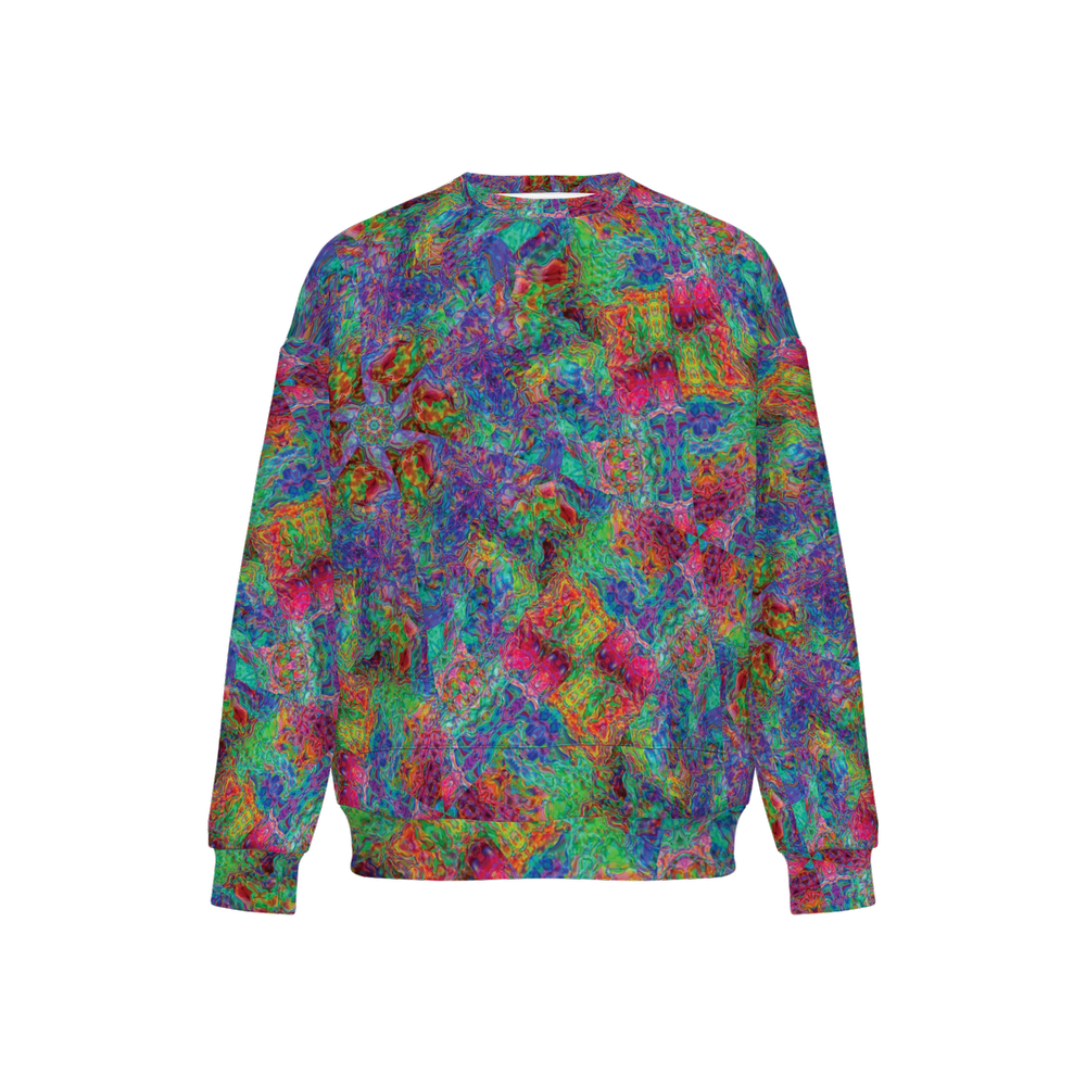 Chromatic Abstraction Men’s Relaxed Fit Sweatshirt With Front Patch - Swagger Art Store |
