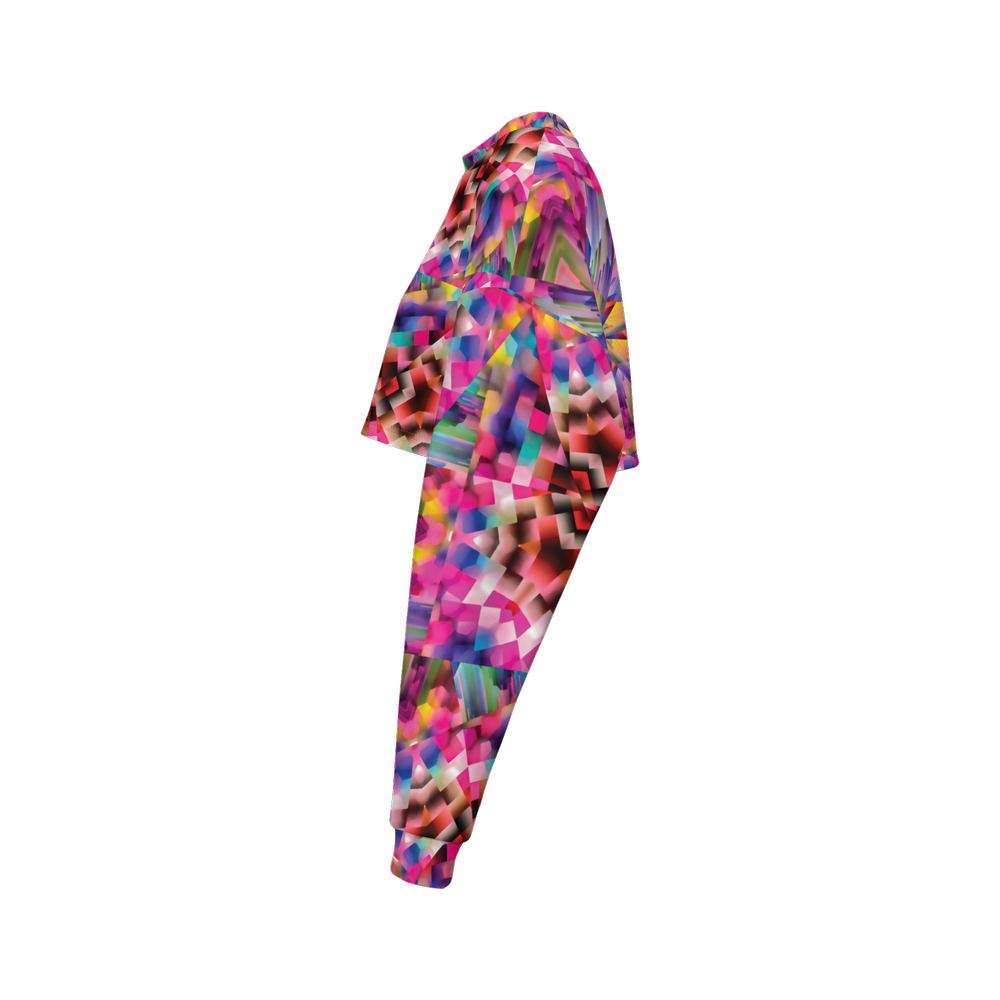 Colorful illusion Women’s Cropped Crewneck Sweatshirt - Swagger Art Store |