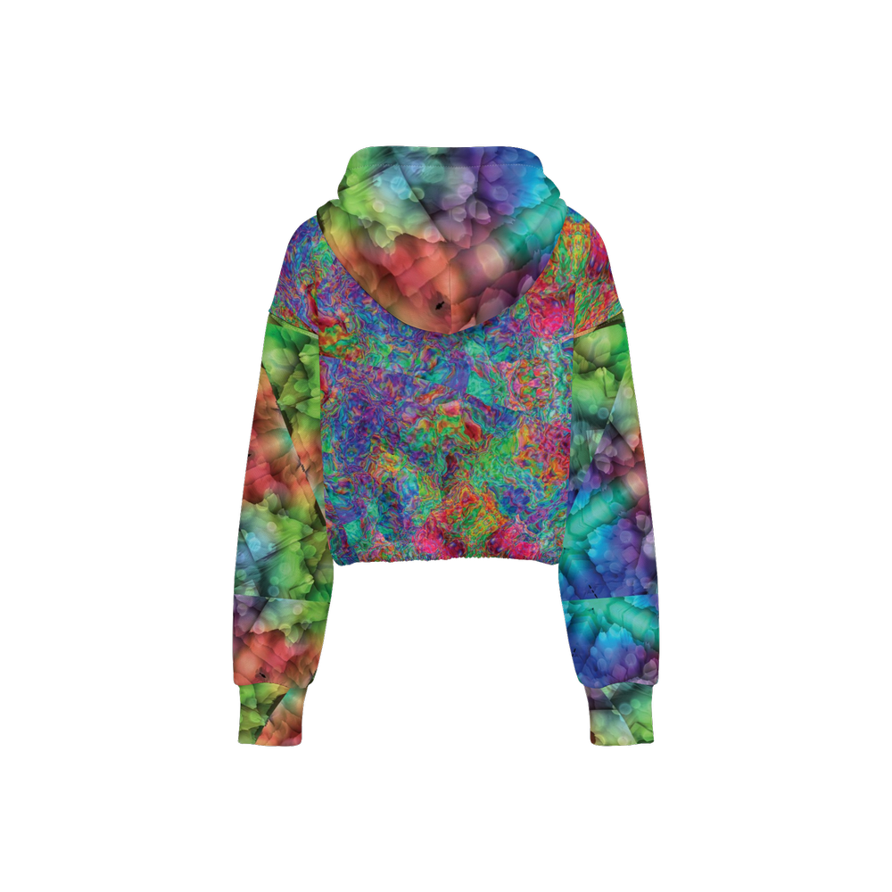 Colorful Dreams Women’s Cropped Full-Zip Jacket - Swagger Art Store |