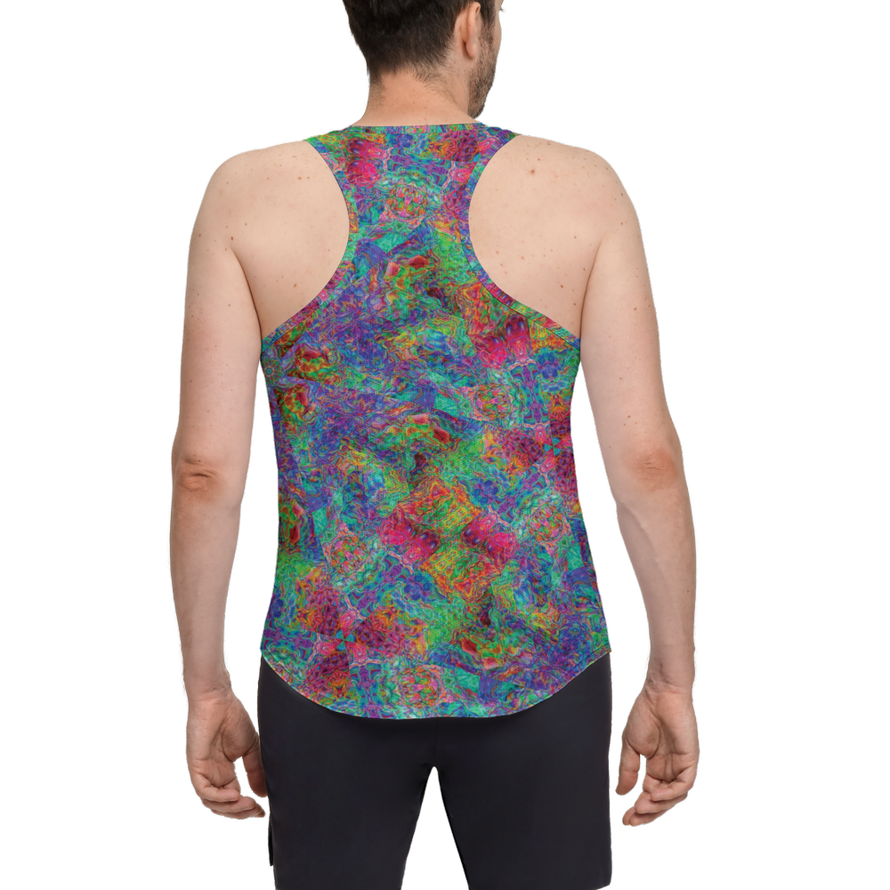 Chromatic Abstraction Men's Y-Back Muscle Tank Top - Swagger Art Store |