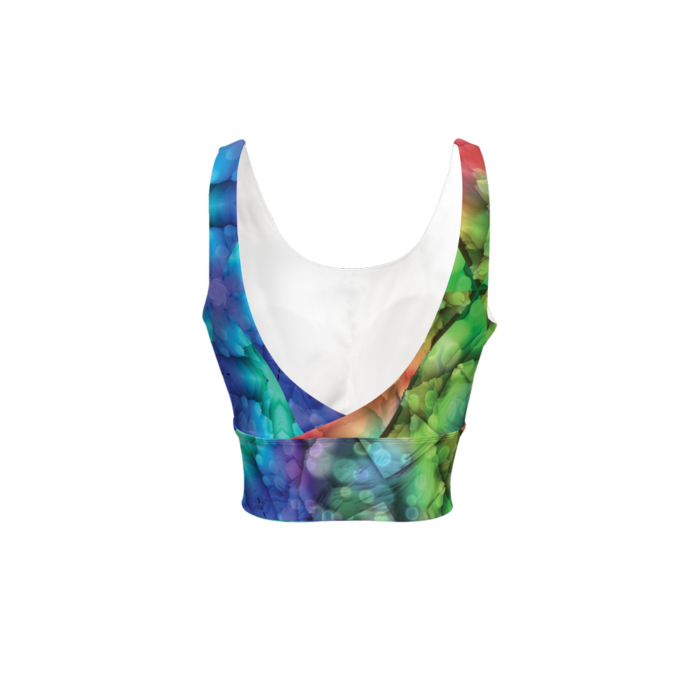 Colorful Dreams Women’s Longline V-Shape-Back Sports Bra - Swagger Art Store |