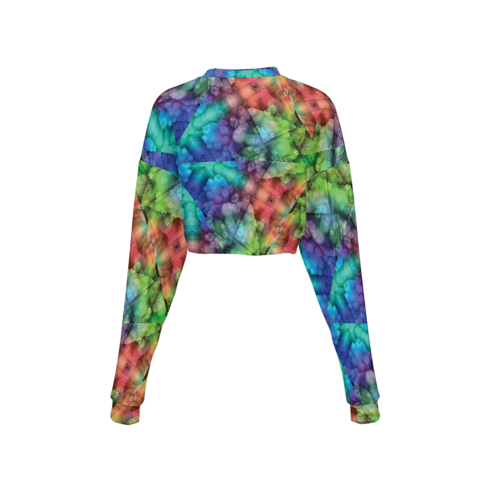 Colorful Dreams Women’s Cropped Crewneck Sweatshirt - Swagger Art Store |