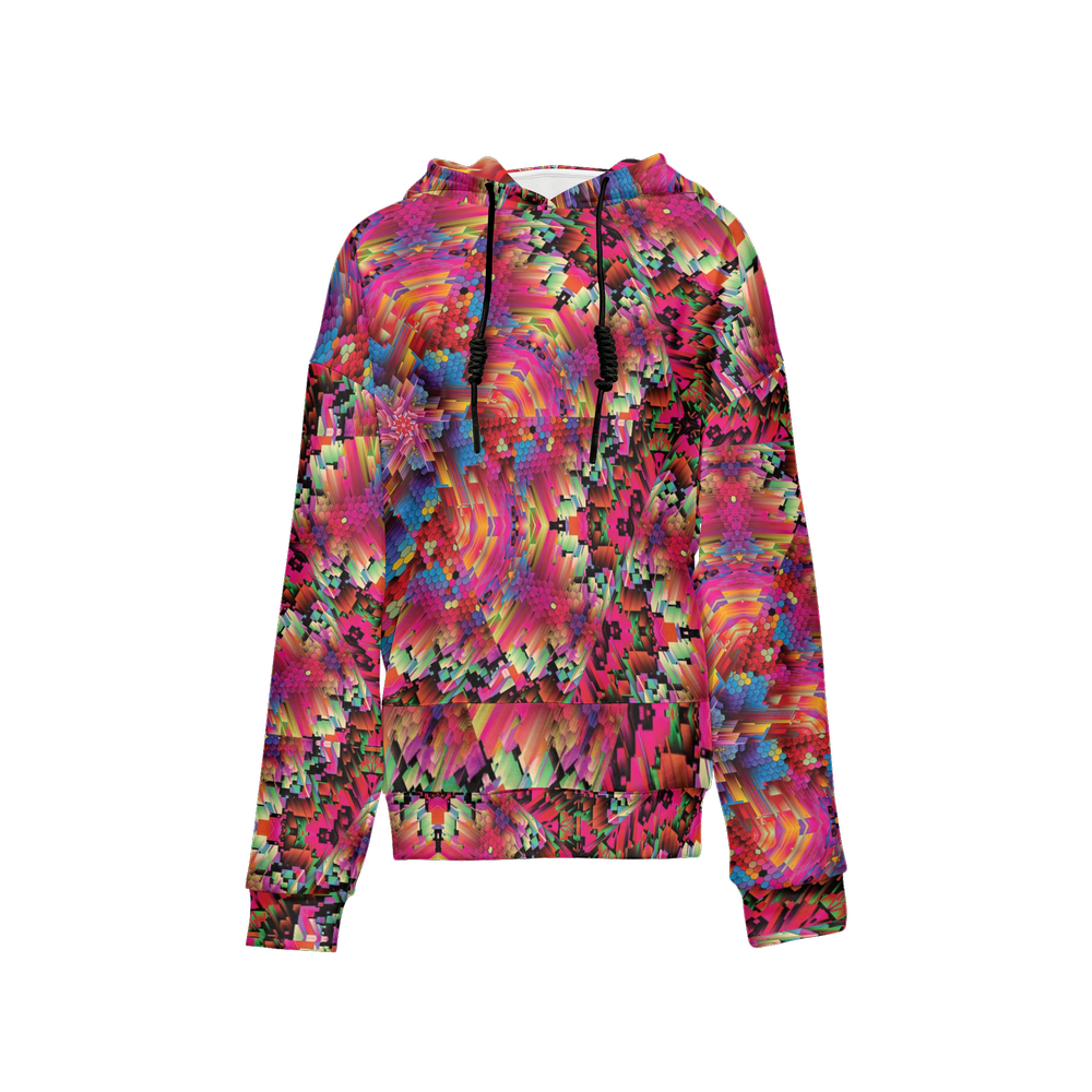 Abstract Color Explosion Women’s Relaxed Fit Hoodie With Front Patch - Swagger Art Store |