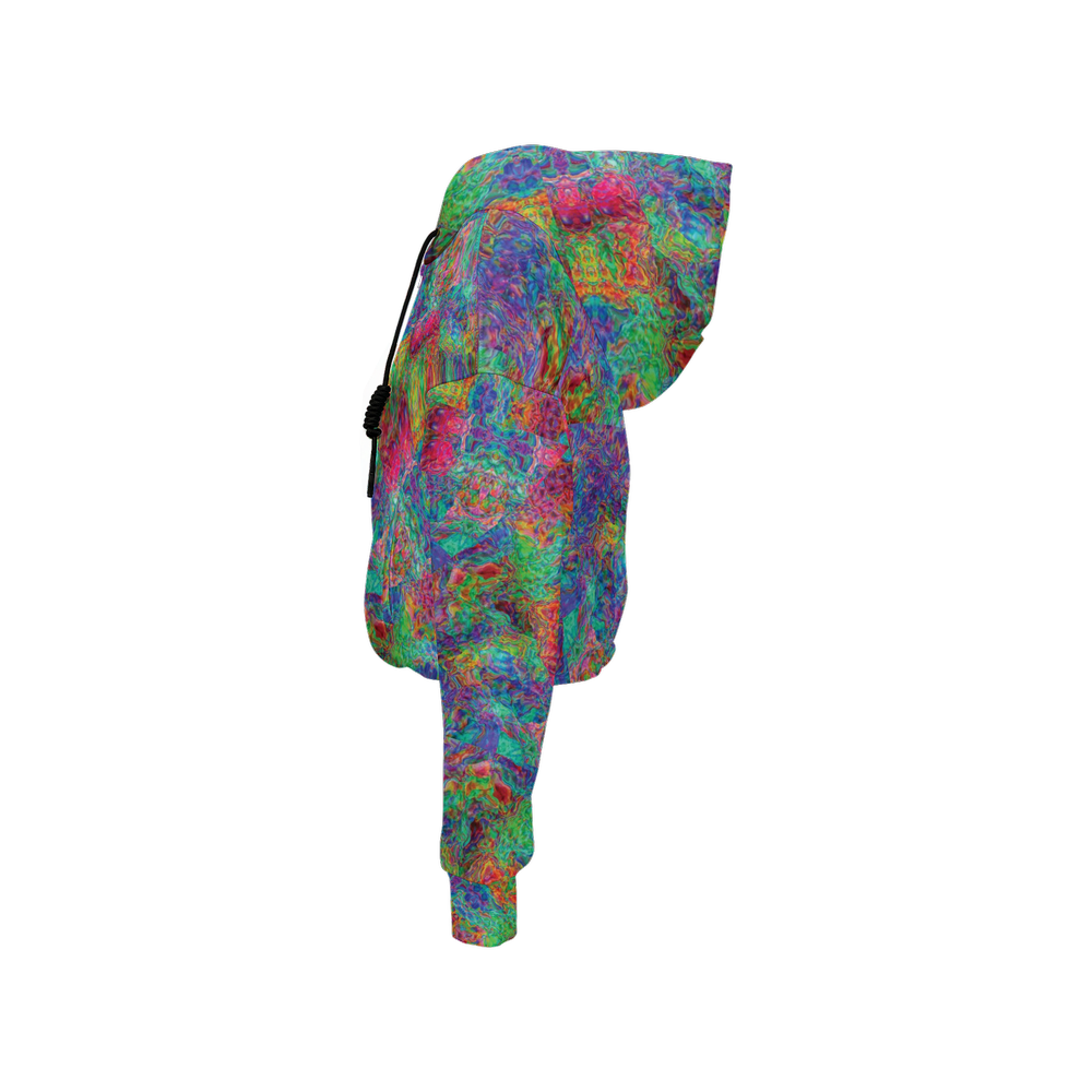 Chromatic Abstraction Women’s Cropped Full-Zip Jacket - Swagger Art Store |