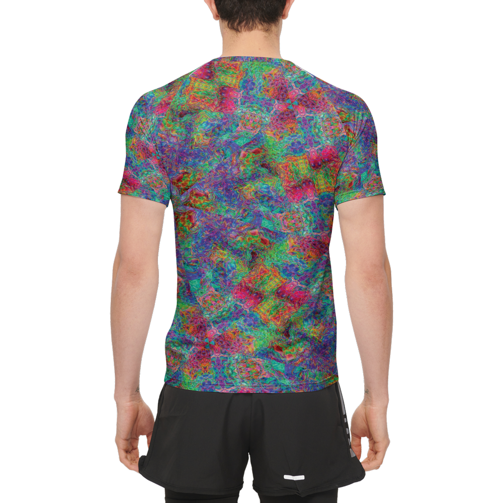 Chromatic Abstraction Men’s 3M Active Running T-Shirt - Swagger Art Store |
