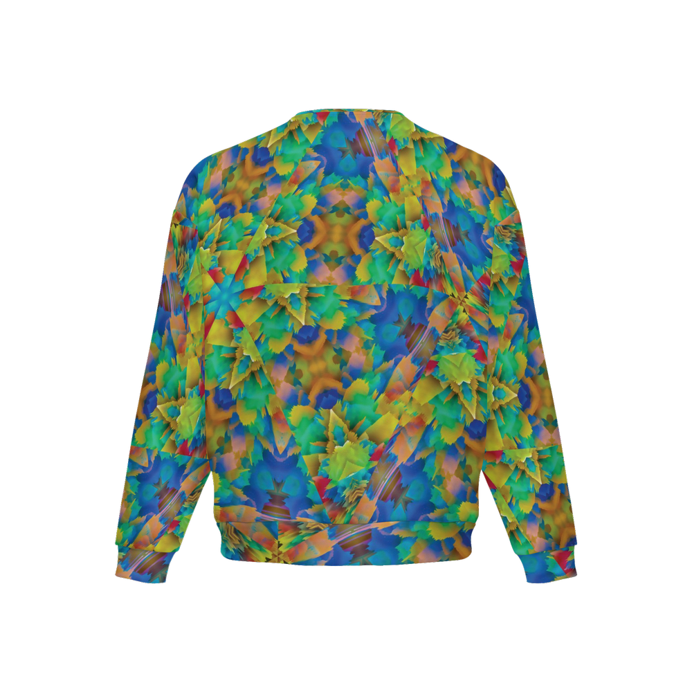 Colorful Chaos Men’s Relaxed Fit Sweatshirt With Front Patch - Swagger Art Store |