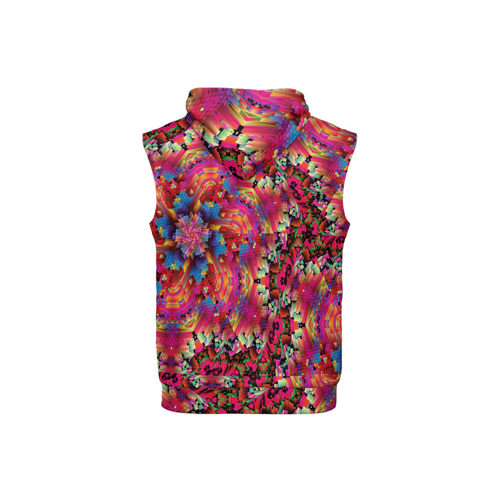 Abstract Color Explosion Unisex Regular Fit Sleeveless Pullover Hoodie - Swagger Art Store |
