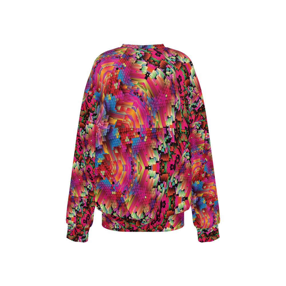 Abstract Color Explosion Women’s Relaxed Fit Crewneck Sweatshirt - Swagger Art Store |