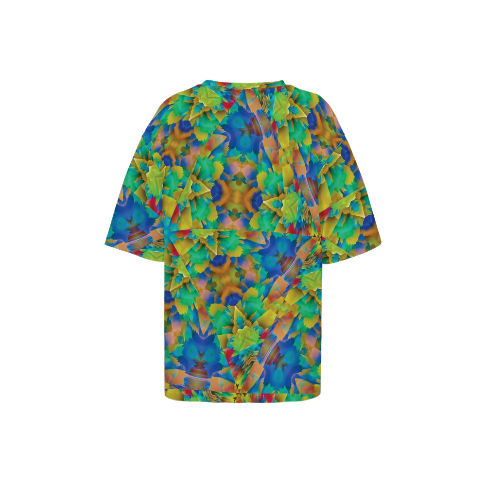 Colorful Chaos Women’s Oversized Short-Sleeve T-Shirt - Swagger Art Store |