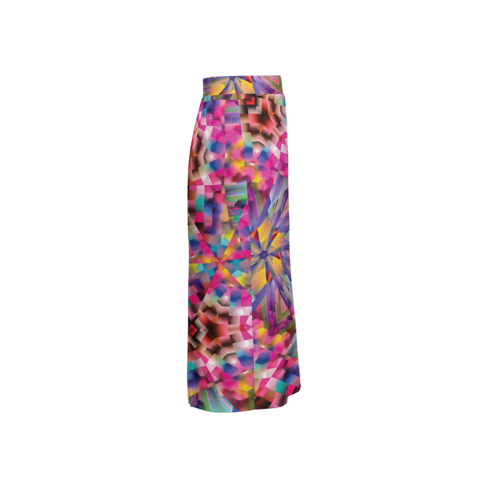 Colorful illusion Women’s Back Split Pencil Skirt - Swagger Art Store |