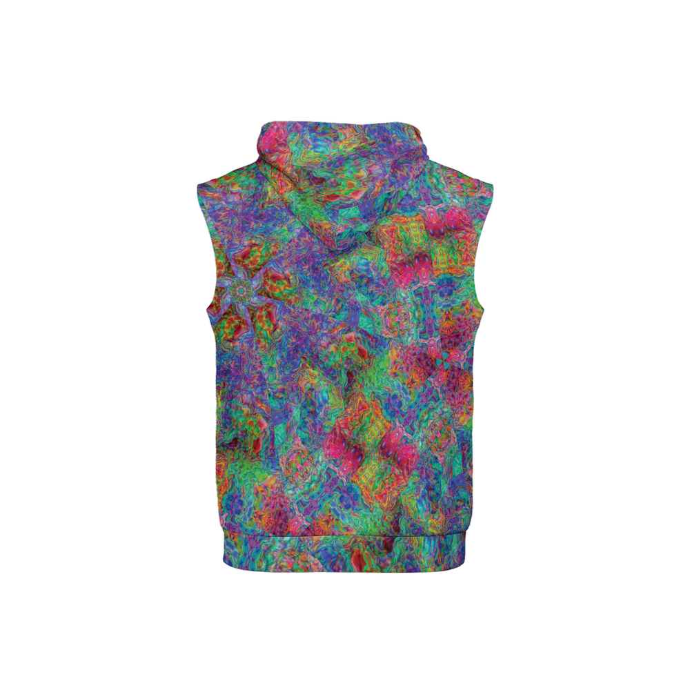 Chromatic Abstraction Unisex Regular Fit Sleeveless Pullover Hoodie - Swagger Art Store |