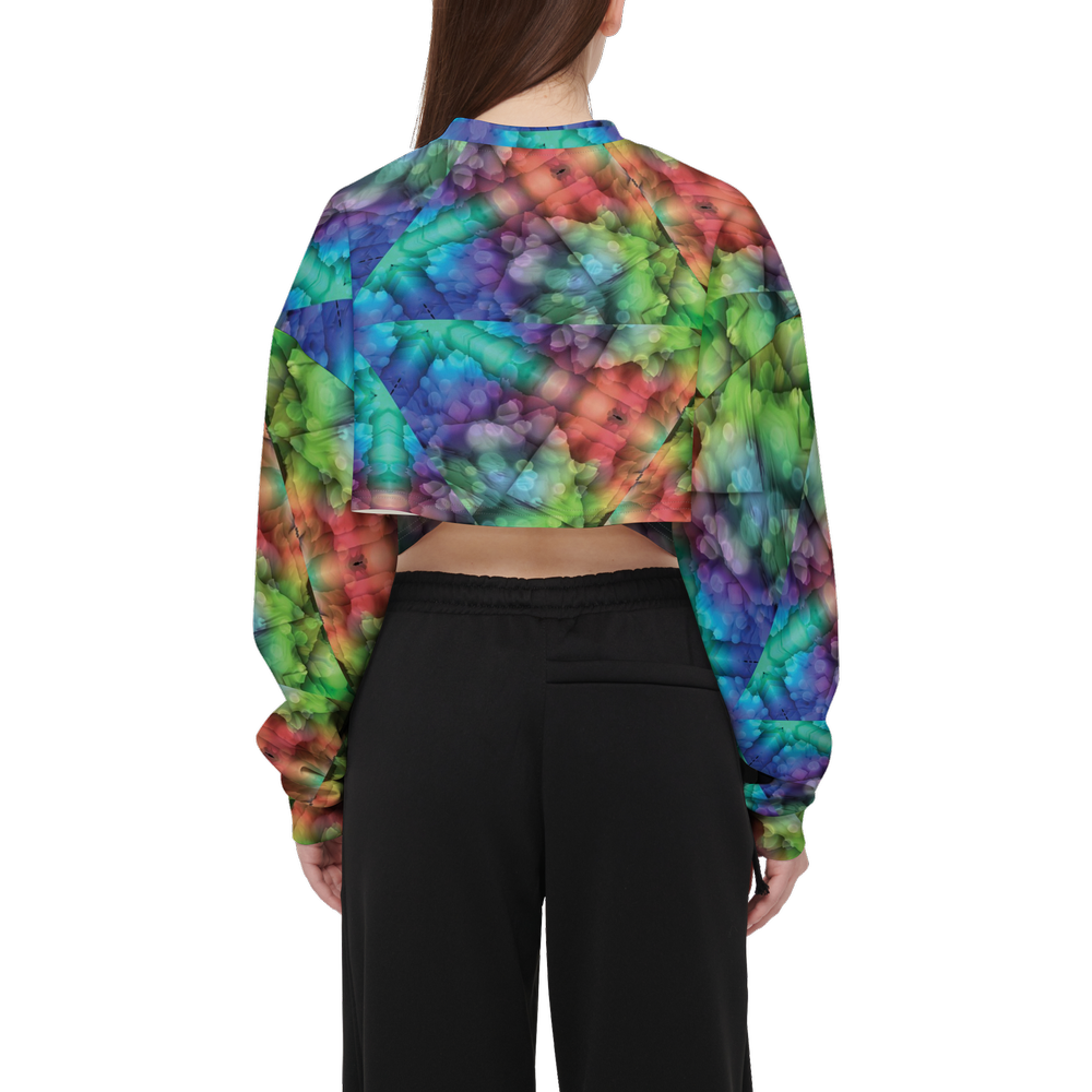 Colorful Dreams Women’s Cropped Crewneck Sweatshirt - Swagger Art Store |
