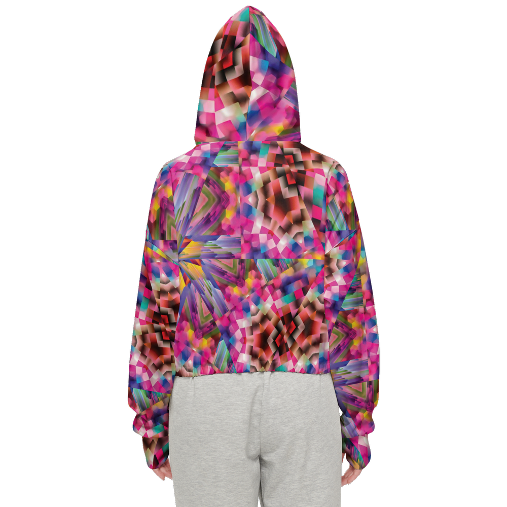 Colorful illusion Women’s Cropped Full-Zip Jacket - Swagger Art Store |