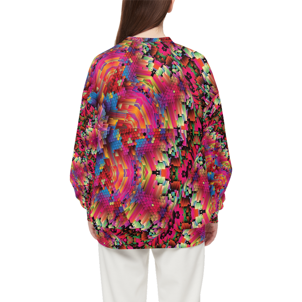 Abstract Color Explosion Women’s Relaxed Fit Crewneck Sweatshirt - Swagger Art Store |