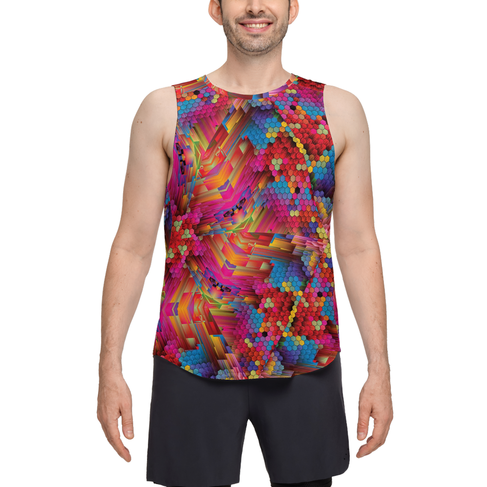 Colorful Spirals Men's Seamless Open Side Tank Top - Swagger Art Store |