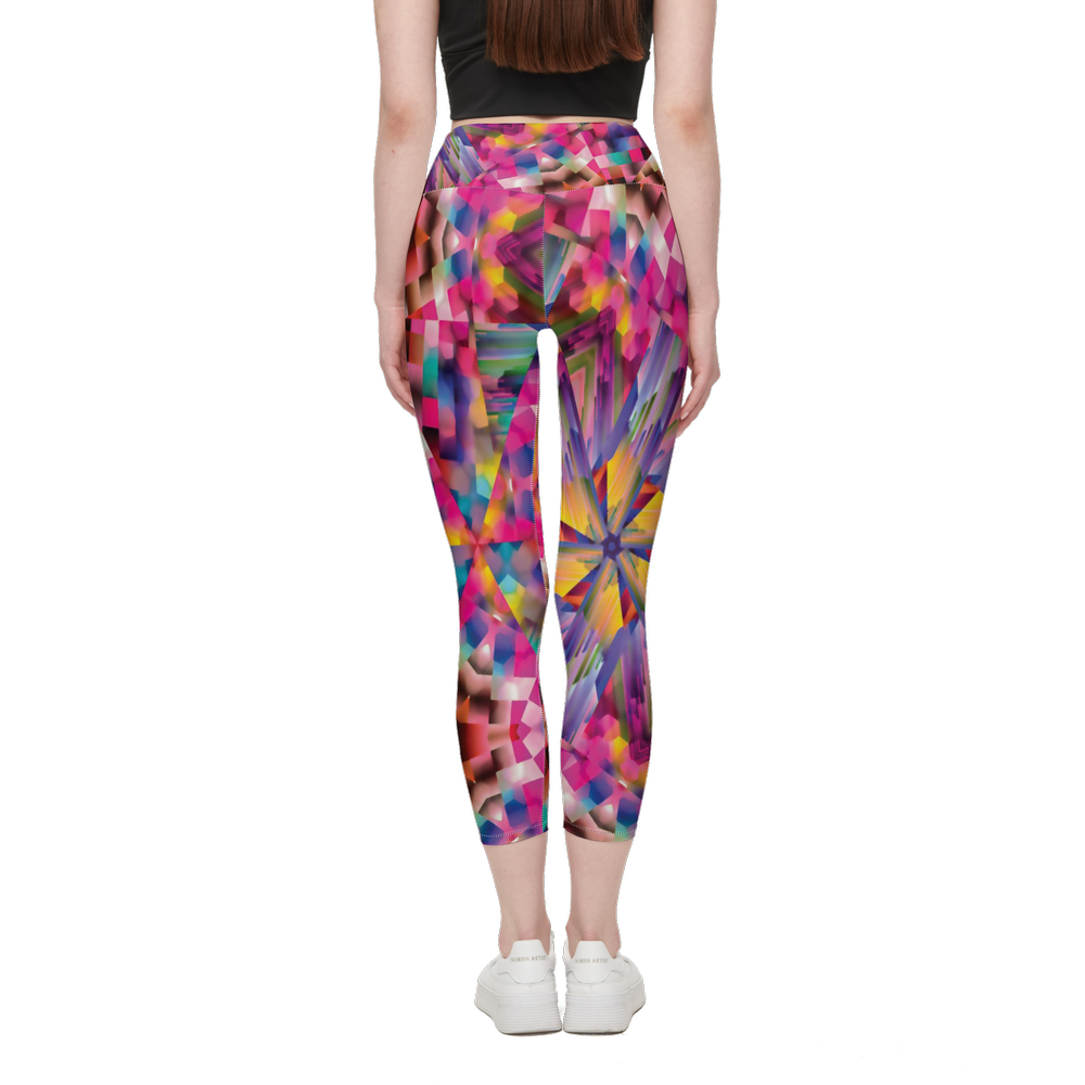 Colorful illusion Women’s High-Rise Leggings 28" - Swagger Art Store |