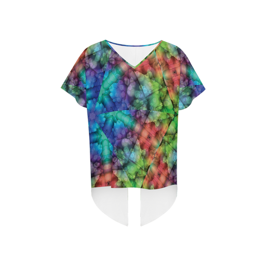 Colorful Dreams Women's Open Back Short-Sleeve T-shirt - Swagger Art Store |