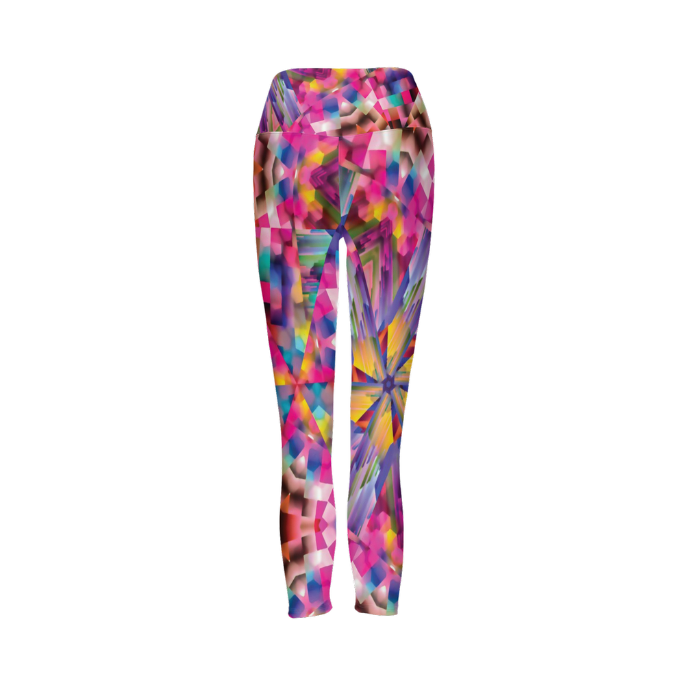 Colorful illusion Women’s High-Rise Leggings 28" - Swagger Art Store |