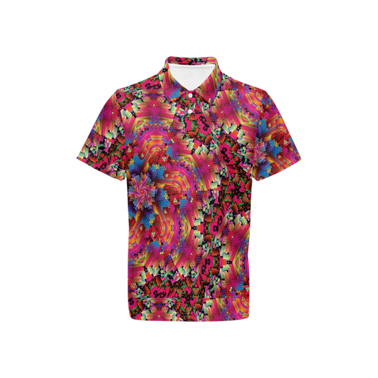 Abstract Color Explosion Men’s Classic Fit Short-Sleeve Polo Shirt - Swagger Art Store | S