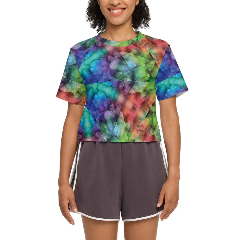 Colorful Dreams Women’s Short Sleeve Cropped T-Shirt - Swagger Art Store |