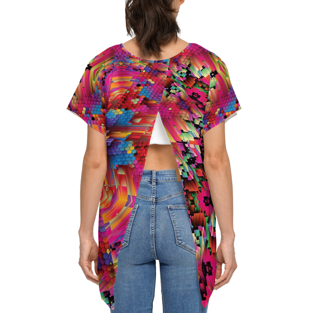 Abstract Color Explosion Women's Open Back Short-Sleeve T-shirt - Swagger Art Store |