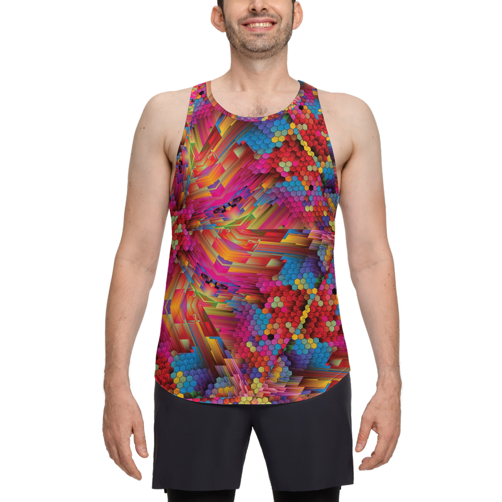 Colorful Spirals Men's Y-Back Muscle Tank Top - Swagger Art Store |