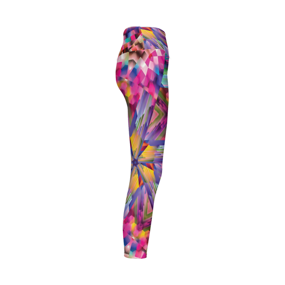 Colorful illusion Women’s High-Rise Leggings 28" - Swagger Art Store |