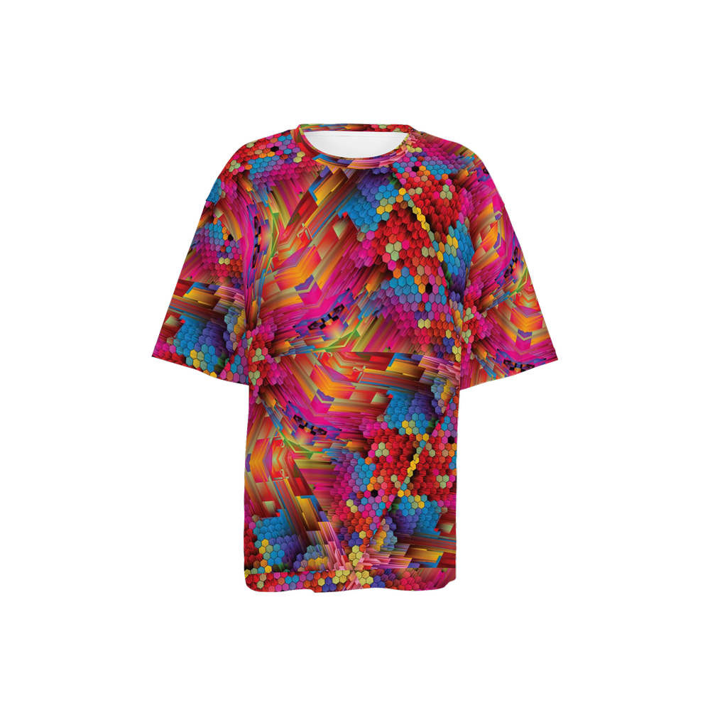 Colorful Spirals Women’s Oversized Short-Sleeve T-Shirt - Swagger Art Store |