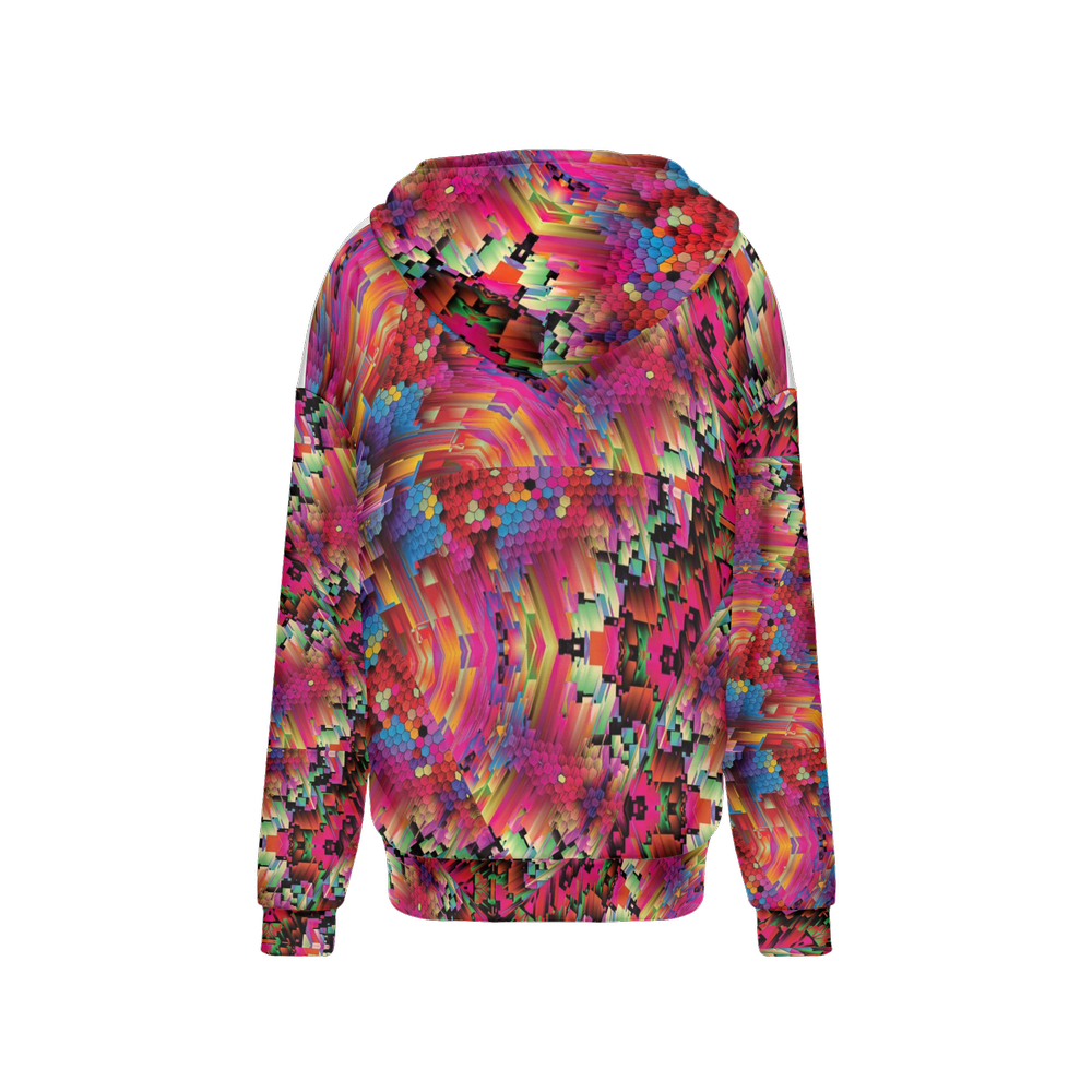 Abstract Color Explosion Women’s Relaxed Fit Hoodie With Front Patch - Swagger Art Store |