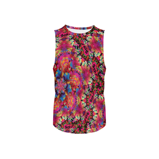 Abstract Color Explosion Men's Seamless Open Side Tank Top - Swagger Art Store |