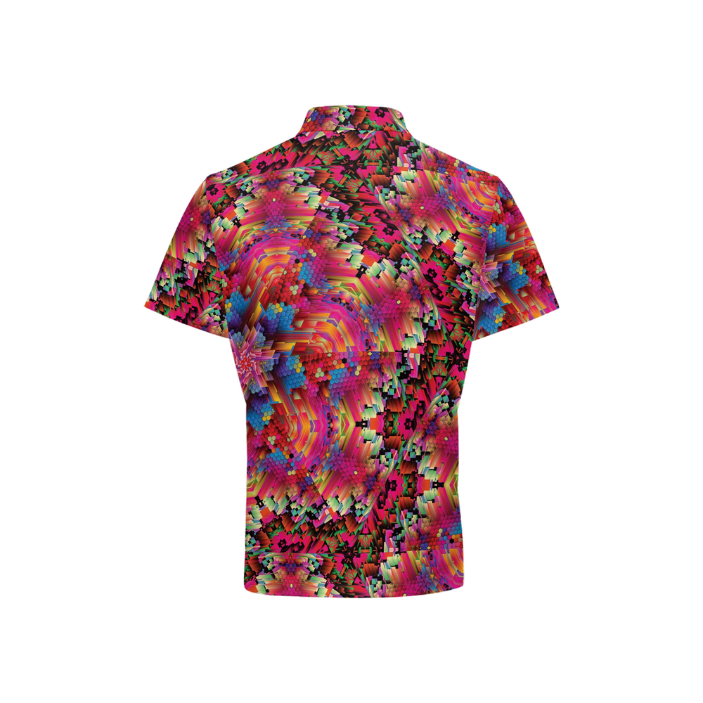 Abstract Color Explosion Men’s Classic Fit Short-Sleeve Polo Shirt - Swagger Art Store |