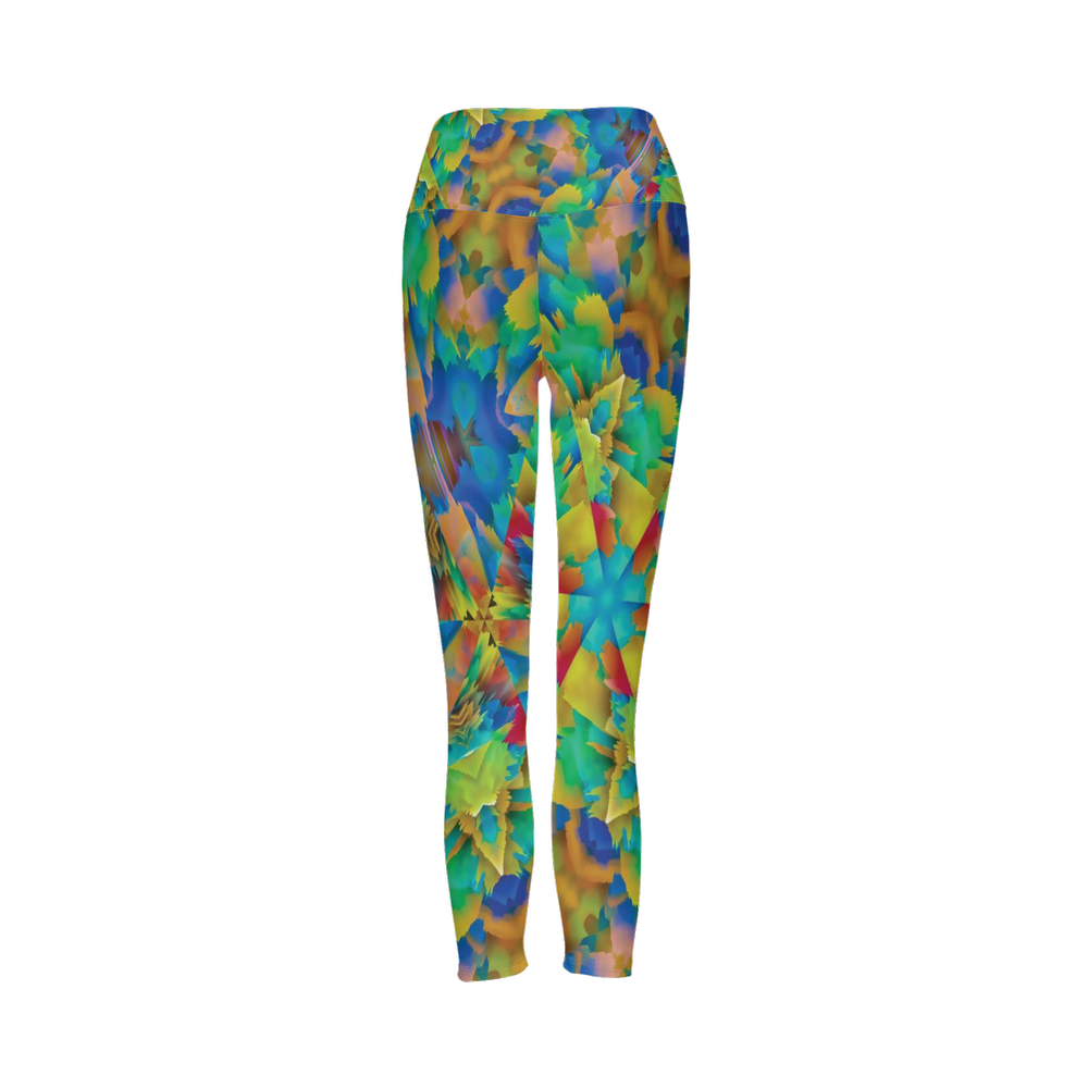 Colorful Chaos Women’s High-Rise Leggings 28" - Swagger Art Store |