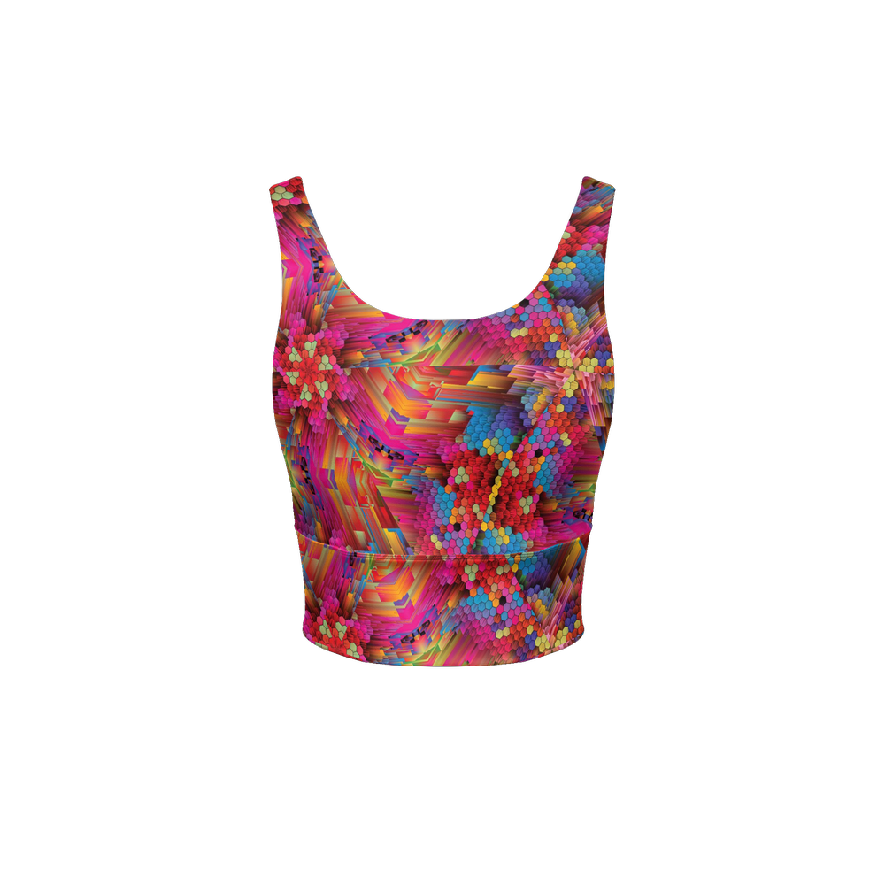 Colorful Spirals Women’s Longline V-Shape-Back Sports Bra - Swagger Art Store |