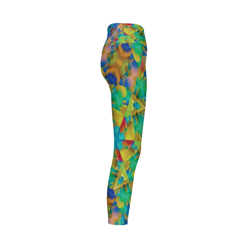 Colorful Chaos Women’s High-Rise Leggings 28" - Swagger Art Store |