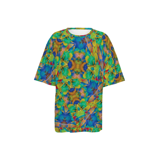 Colorful Chaos Women’s Oversized Short-Sleeve T-Shirt - Swagger Art Store | XS