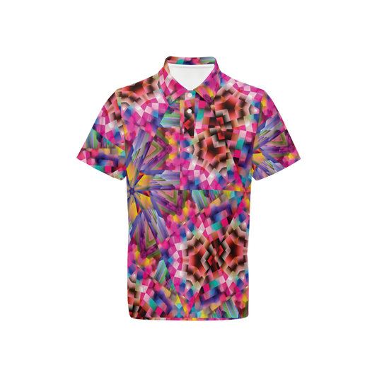 Colorful illusion Men’s Classic Fit Short-Sleeve Polo Shirt - Swagger Art Store |