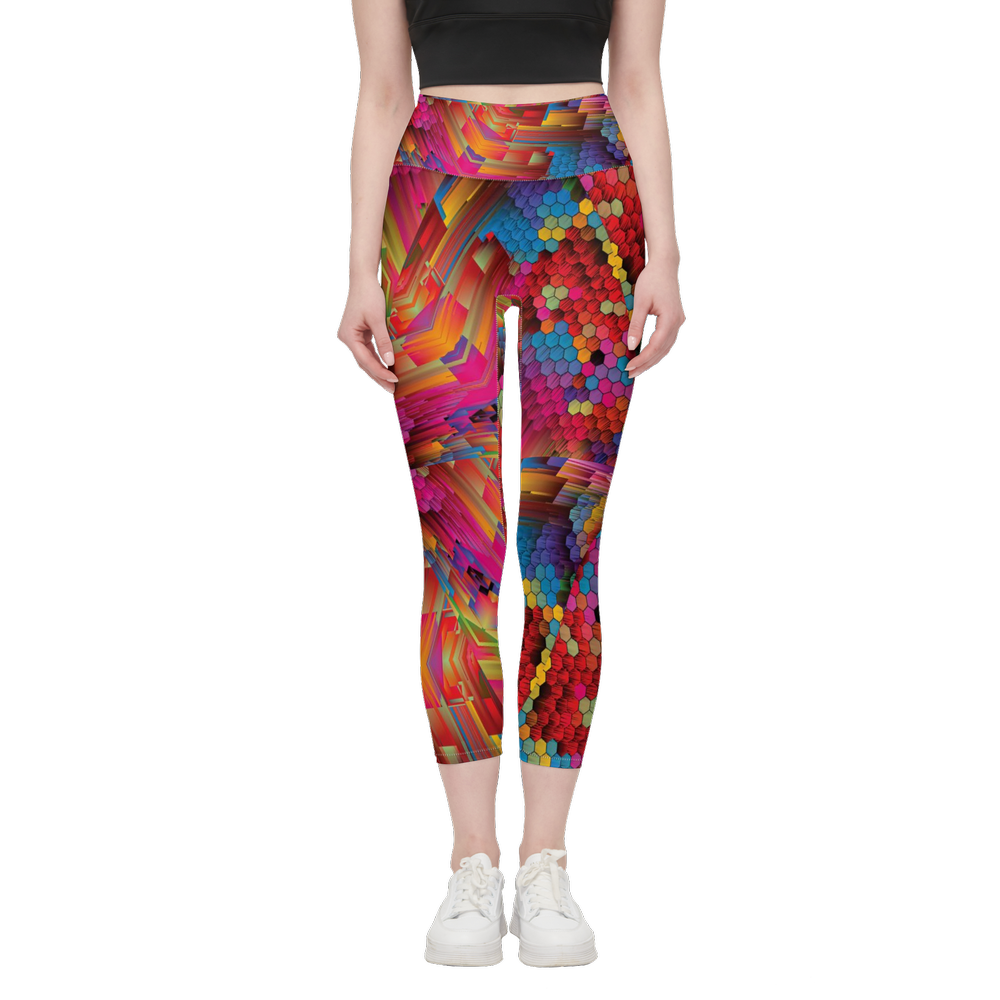 Colorful Spirals Women’s High-Rise Leggings 28" - Swagger Art Store |