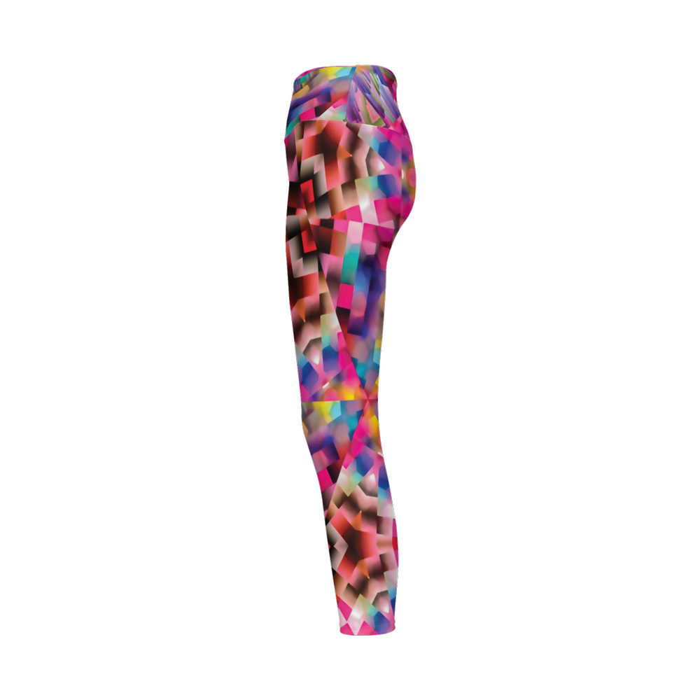 Colorful illusion Women’s High-Rise Leggings 28" - Swagger Art Store |