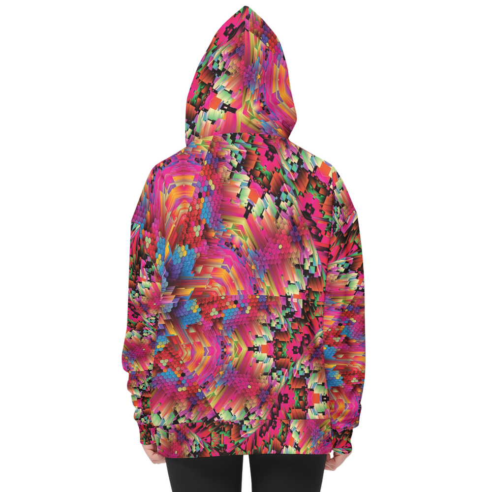 Abstract Color Explosion Women’s Relaxed Fit Hoodie With Front Patch - Swagger Art Store |