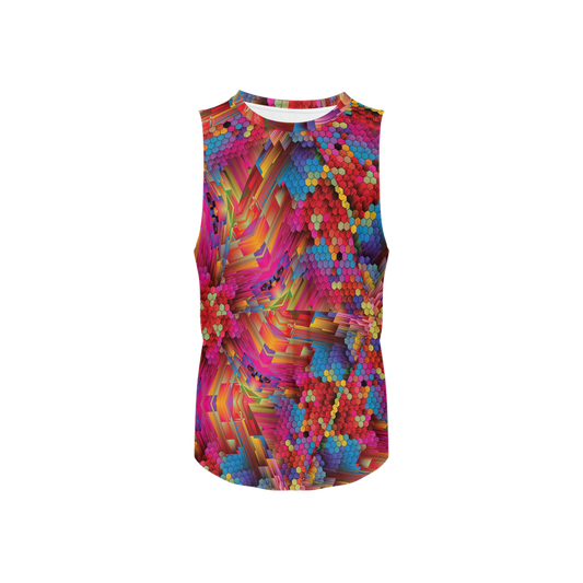 Colorful Spirals Men's Seamless Open Side Tank Top - Swagger Art Store |