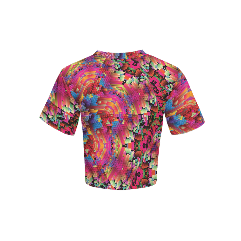 Abstract Color Explosion Women’s Short Sleeve Cropped T-Shirt - Swagger Art Store |