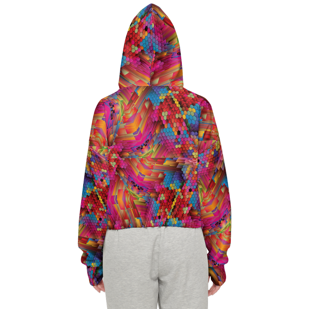 Colorful Spirals Women’s Cropped Full-Zip Jacket - Swagger Art Store |