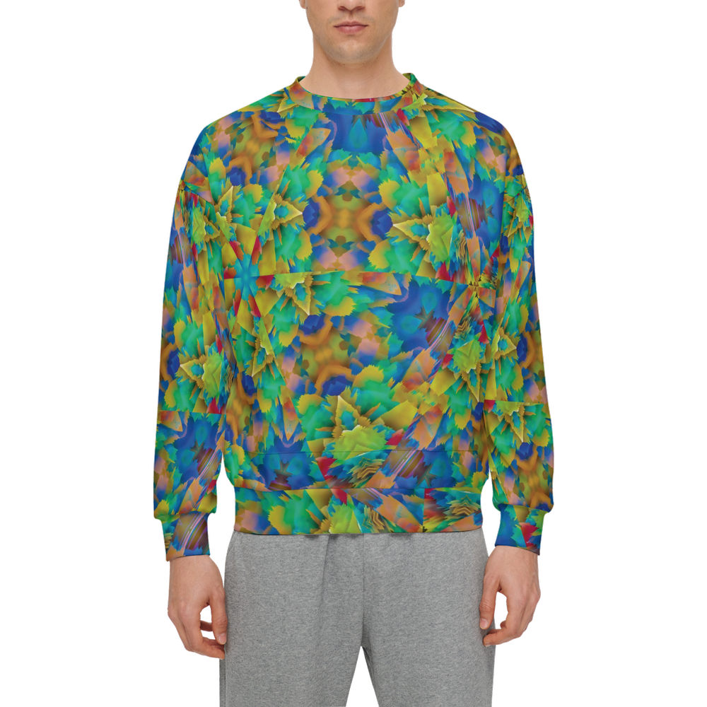 Colorful Chaos Men’s Relaxed Fit Sweatshirt With Front Patch - Swagger Art Store |