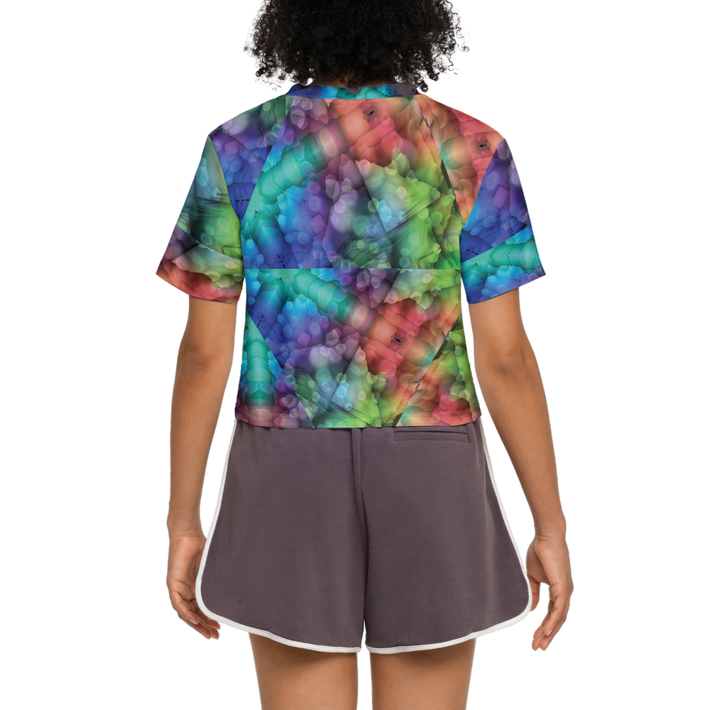 Colorful Dreams Women’s Short Sleeve Cropped T-Shirt - Swagger Art Store |