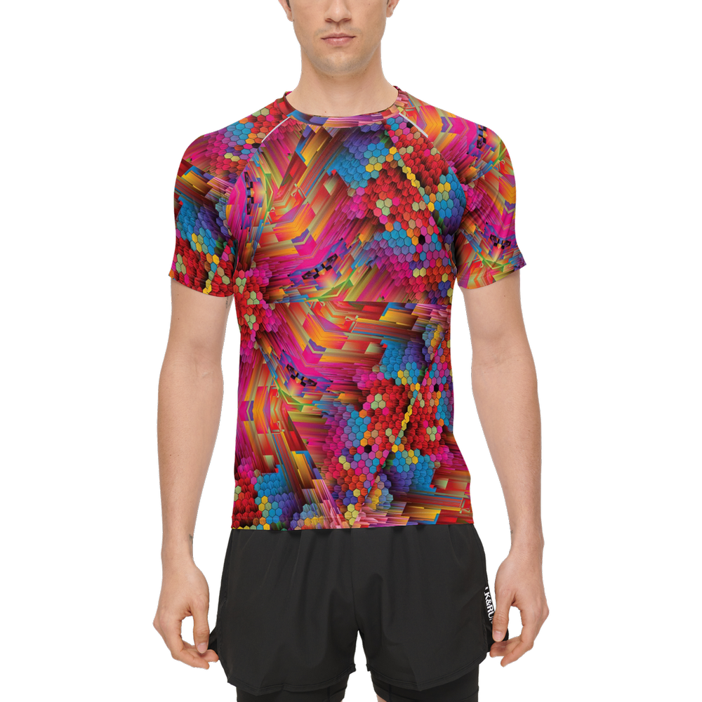 Colorful Spirals Men’s 3M Active Running T-Shirt - Swagger Art Store |