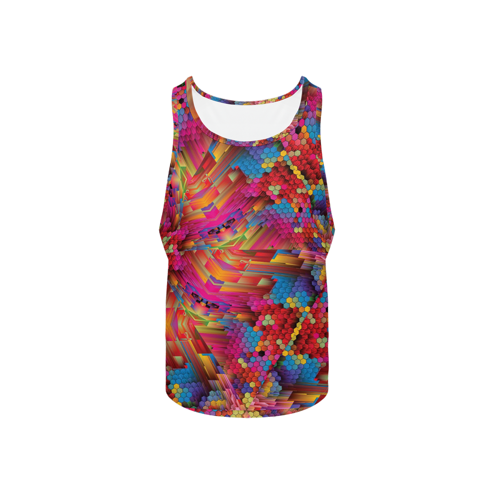 Colorful Spirals Men's Y-Back Muscle Tank Top - Swagger Art Store |