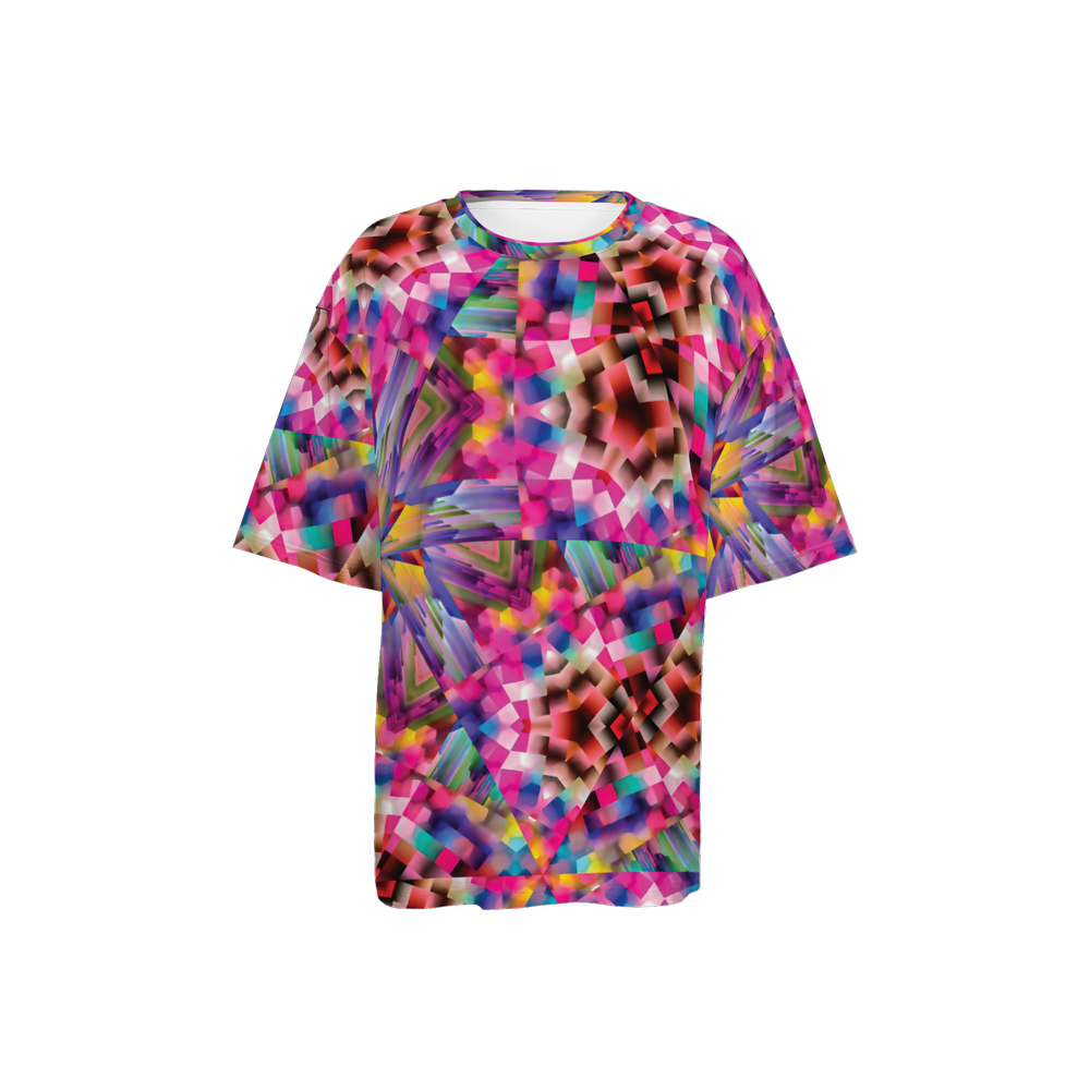 Colorful illusion Women’s Oversized Short-Sleeve T-Shirt - Swagger Art Store |